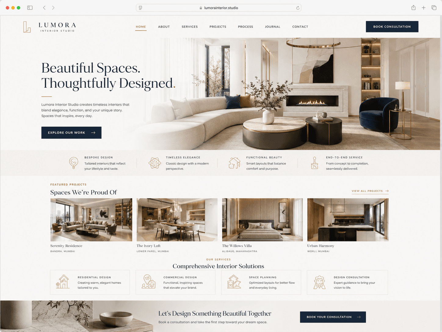 Interior Service Landing Page Concept untuk contoh desain landing page